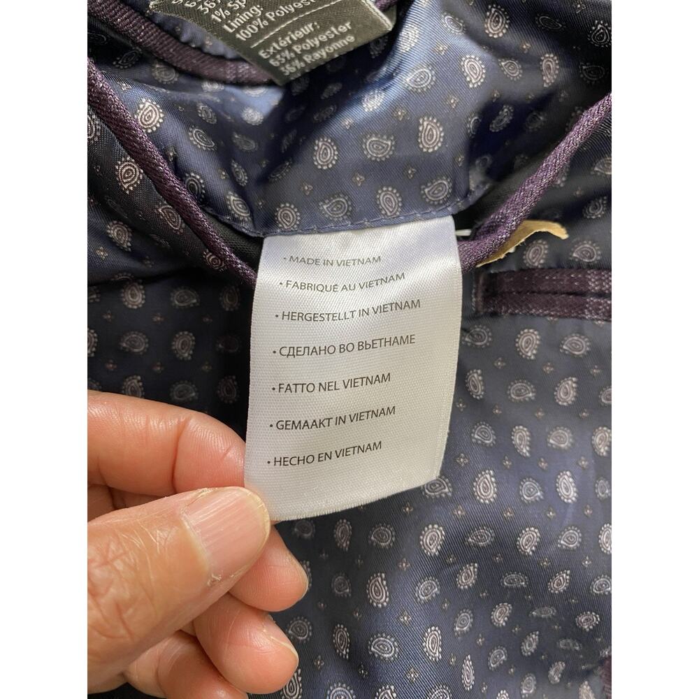 Oak Hill Burgundy Windowpane Sport Coat Blazer 58R 4XL Big Tall Quiet Luxury - Picture 7 of 14